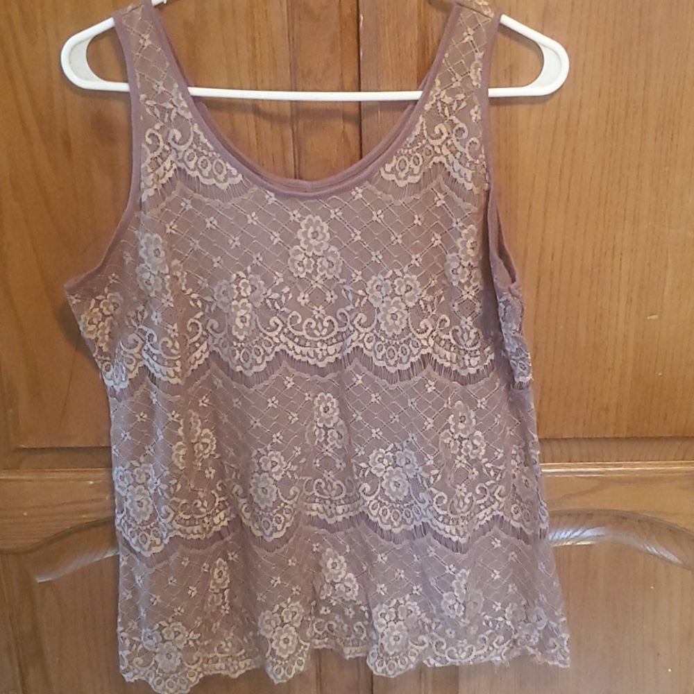 Maurices dark plum lace tank